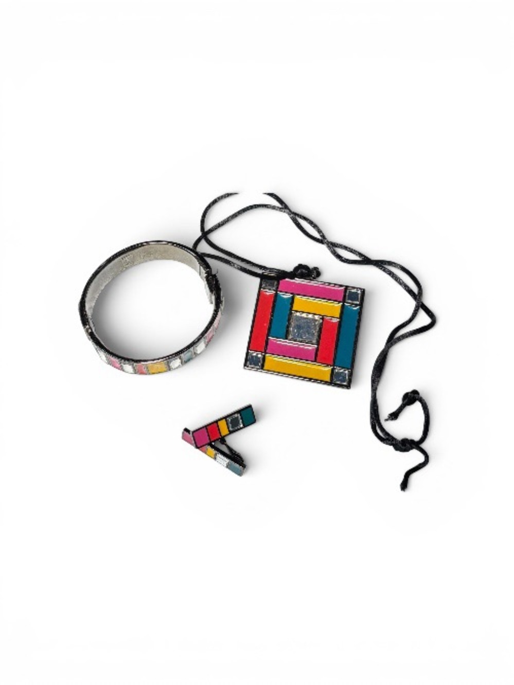 Vintage YSL Mondrian Jewelry Set (1980s)
